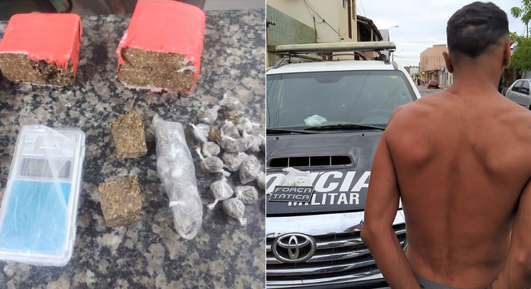 Zói foge do RAIO em Crato e abandona drogas e outro preso em Mauriti com cocaína