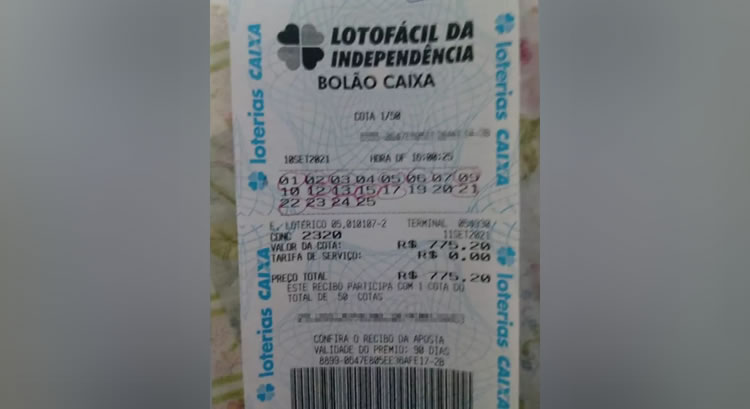 Bolão de R$ 38 mil venceu prêmio milionário da Lotofácil da Independência no Ceará